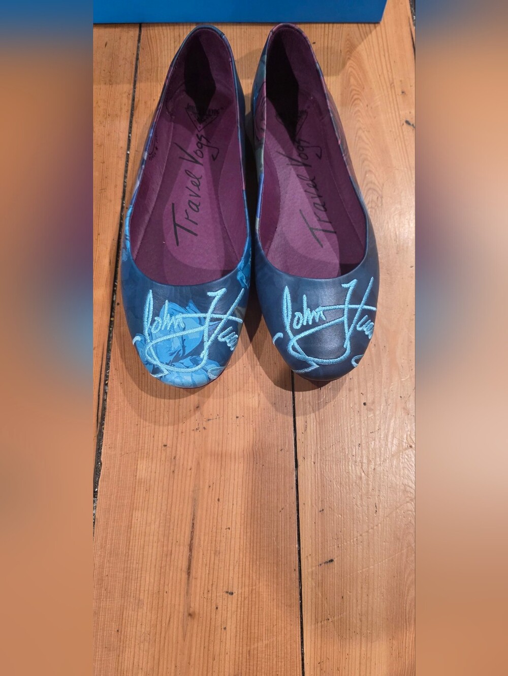 John Fluevog Women's Blue Signature Ballet Flats - Picture 2 of 7